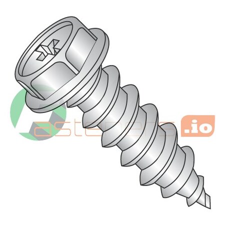 Sheet Metal Screw, #6 x 3/4 in, 18-8 Stainless Steel Flange Hex Head Phillips Drive, 5000 PK